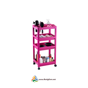 360 Dompel Mueble Auxiliar para Peluqueria 4 Niveles Rosa