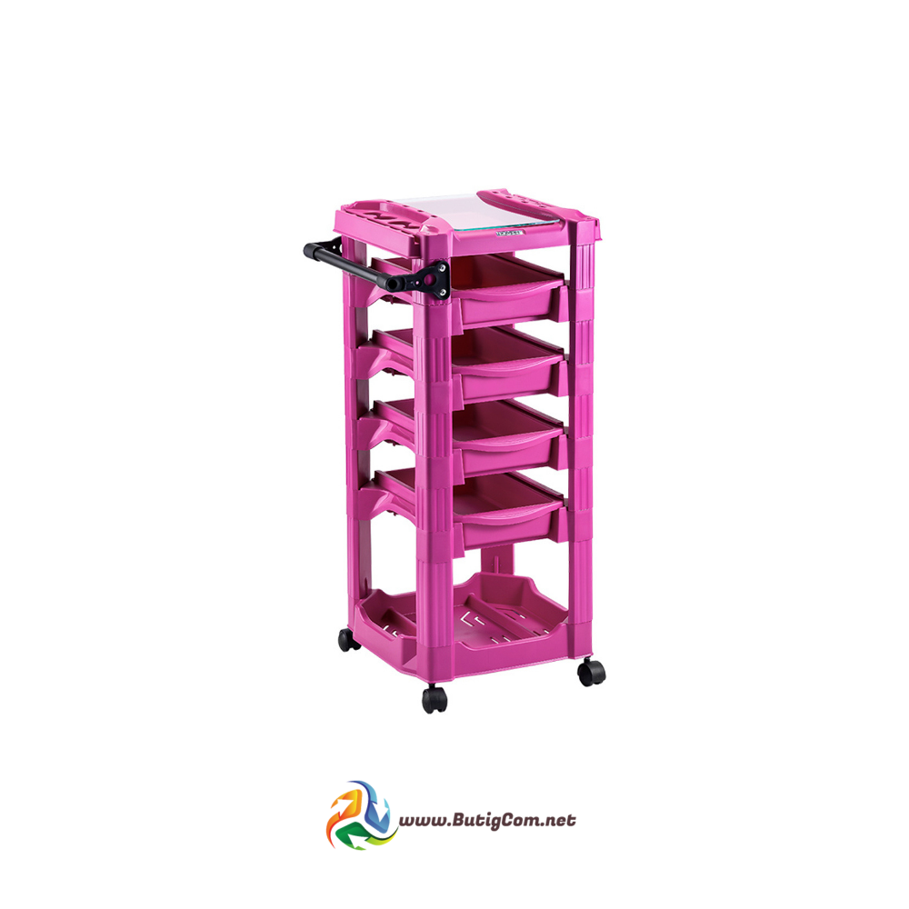 Dompel Mueble Auxiliar para Peluqueria 4 Gavetas Rosa