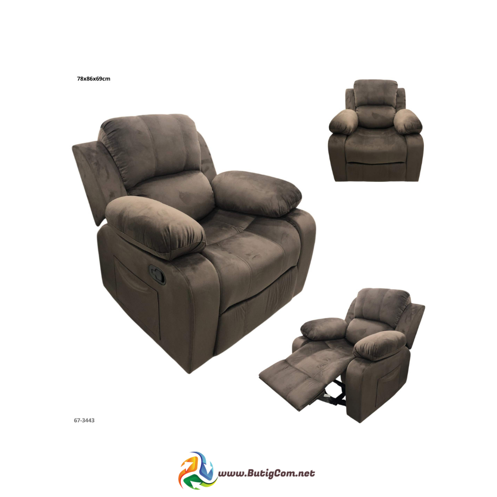 Sofa Reclinable Giratorio Mecedora de Terciopelo Chocolate