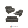 53 Juego de Sofa Gris Reclinable 3, 2, 1 Cuerina
