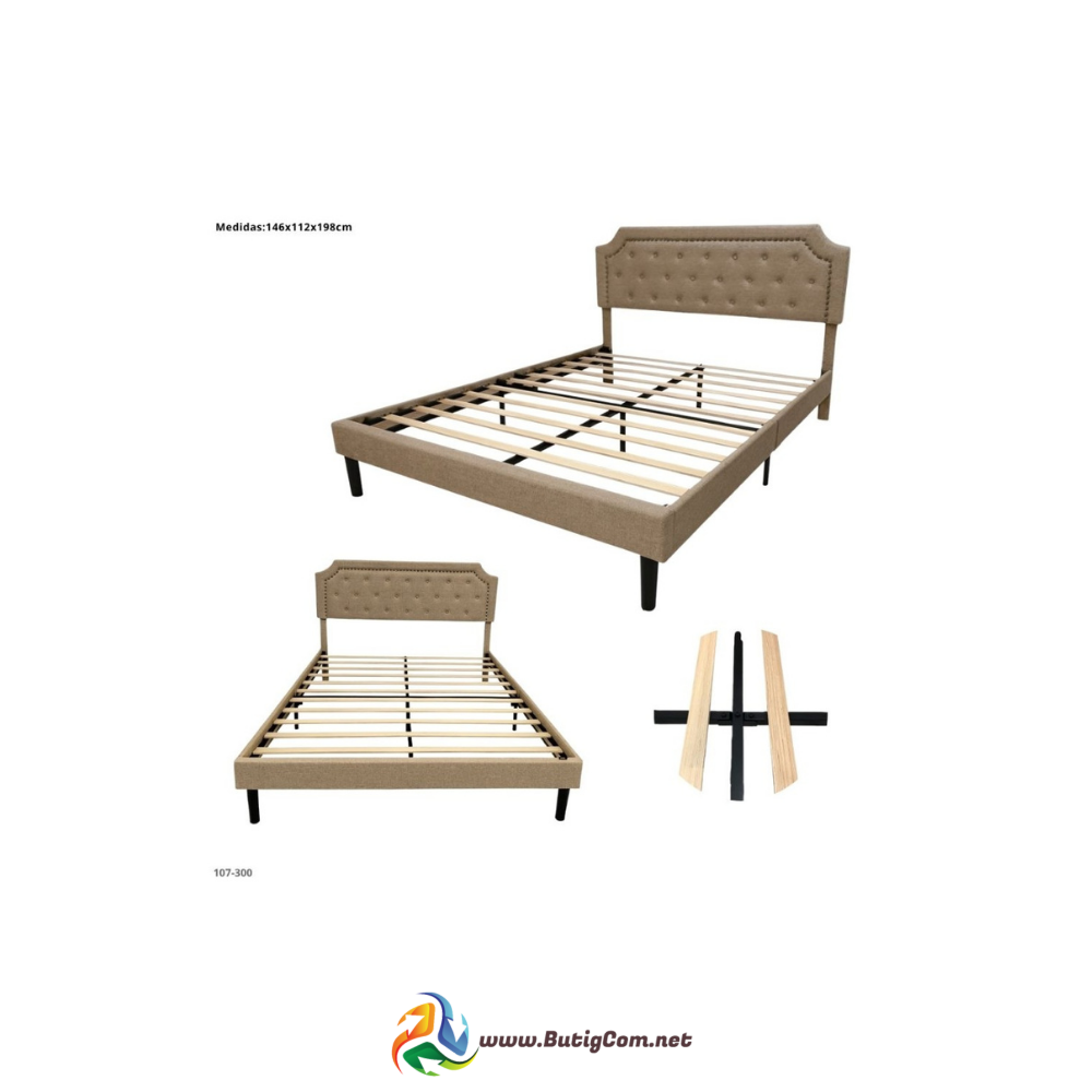 Cama Full Beige Claro