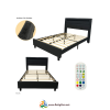 Cama Full Gris Oscuro con USB/LED/Toma Corriente
