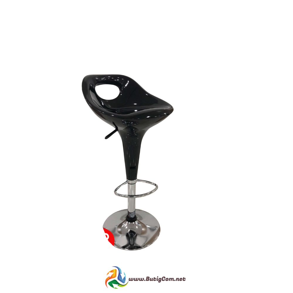 Silla de bar acrilico negro/base cromada