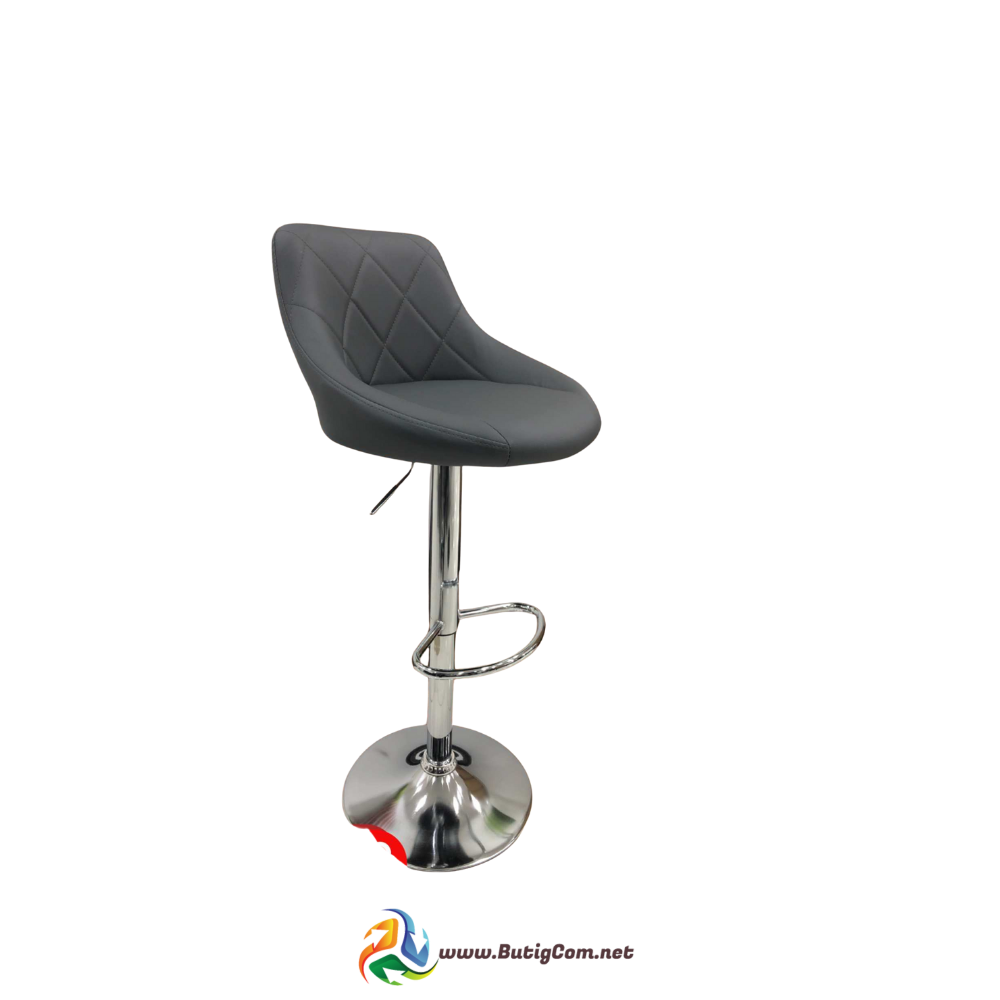 Silla de bar gris/base cromada