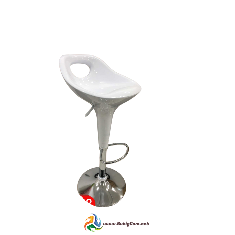 Silla de bar blanca/base cromada