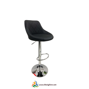Silla de bar negra/base cromada