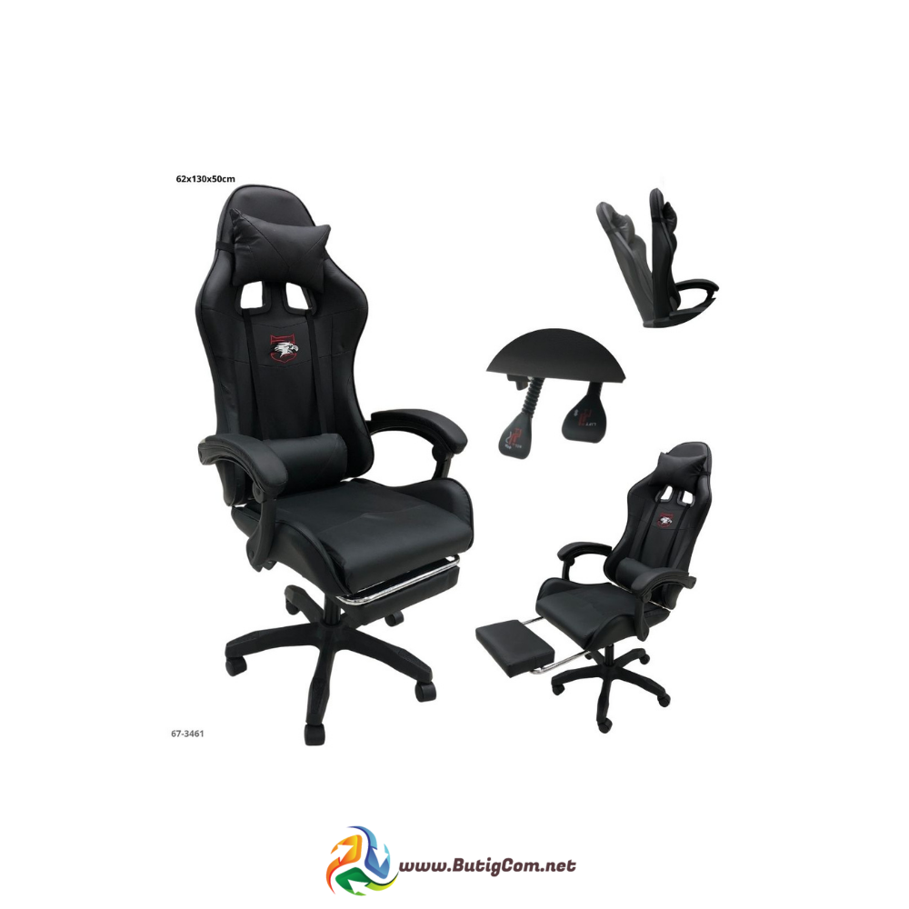 Silla Gaming Negro con Reposa Pie