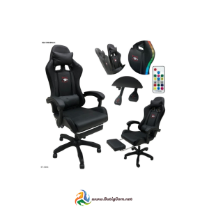 Silla Gaming Negra RGB-LED con Reposa Pie