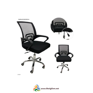 97 Silla de Oficina Negra/Base Metal Cromado